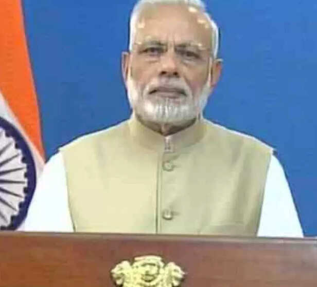 Narendra Modi making his
