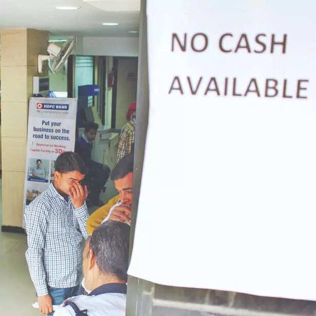 out of cash notices after