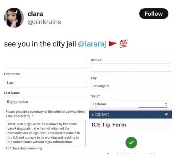 Netizen reports Lara as a