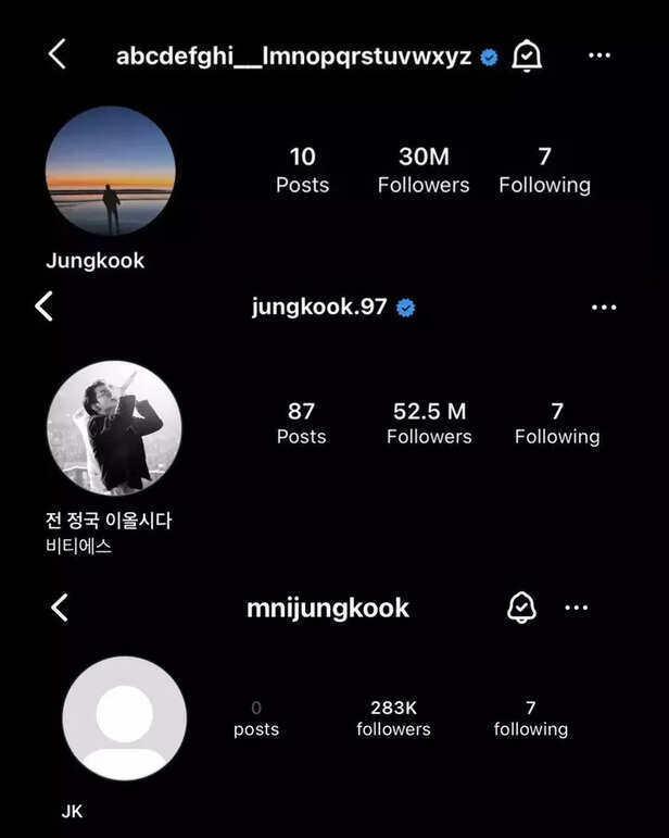 BTS Jungkook's Instagram 