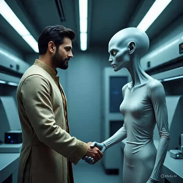 Human meet alien